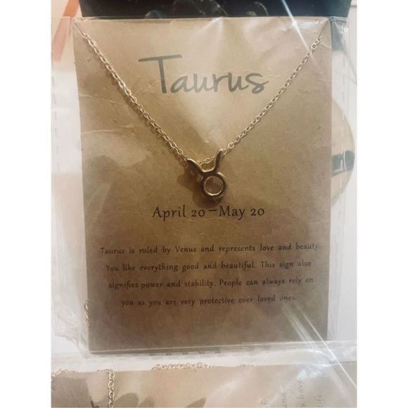 Taurus GOLD ZODIAC STAR SIGN HOROSCOPE NECKLACE - Picture 6 of 11
